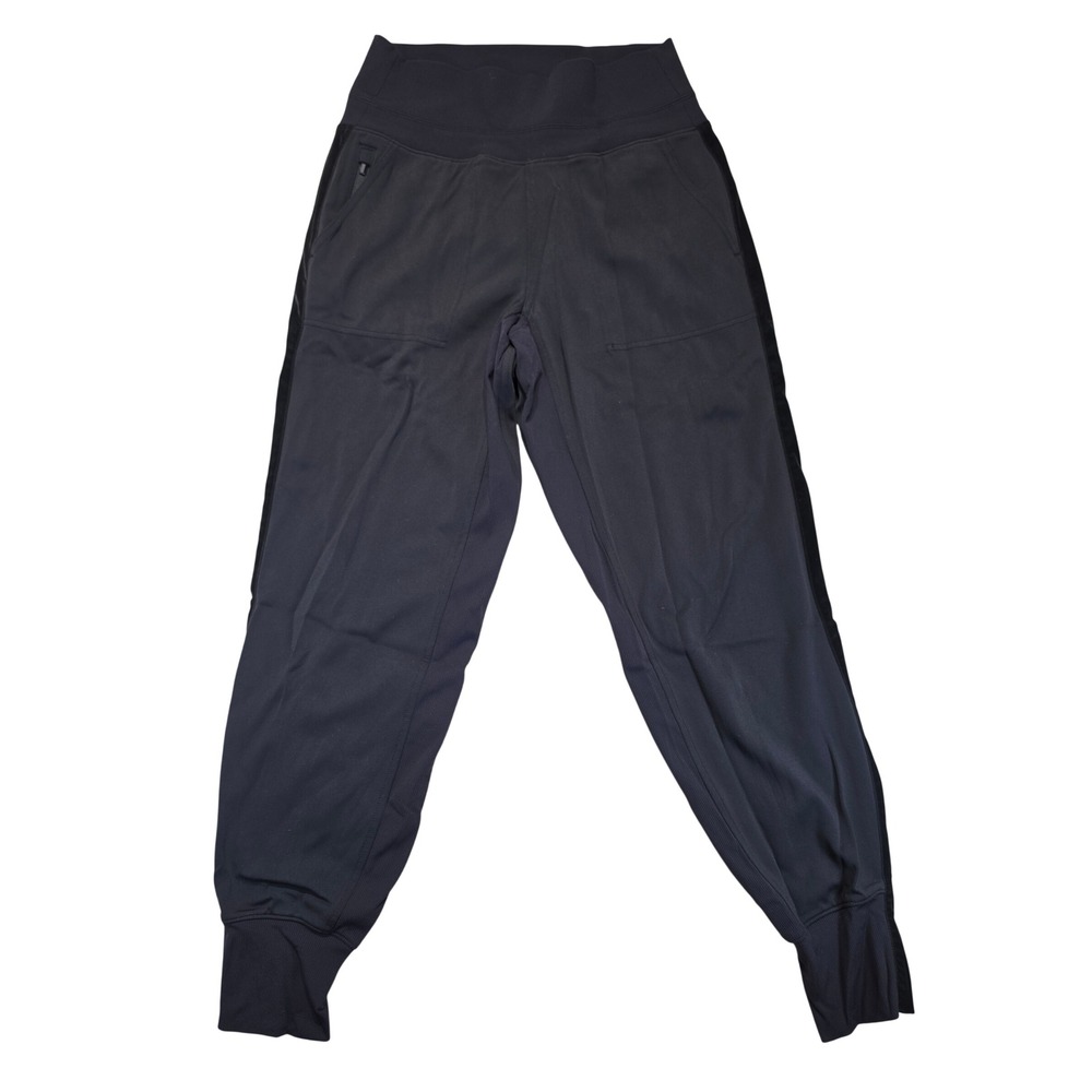 Athleta Venice Velvet Stripe Jogger Black Pants Womens XS